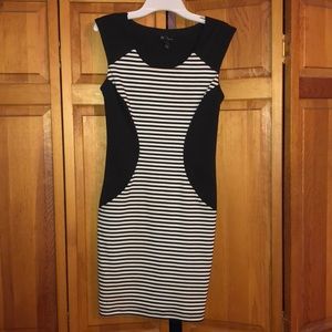 Striped Black and White Dress - Size Small